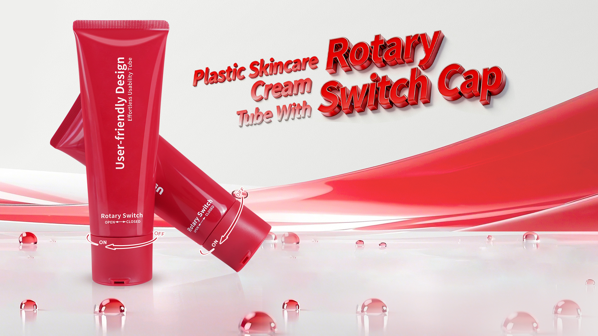 Cosmetic Tubes with Rotary Switch Cap