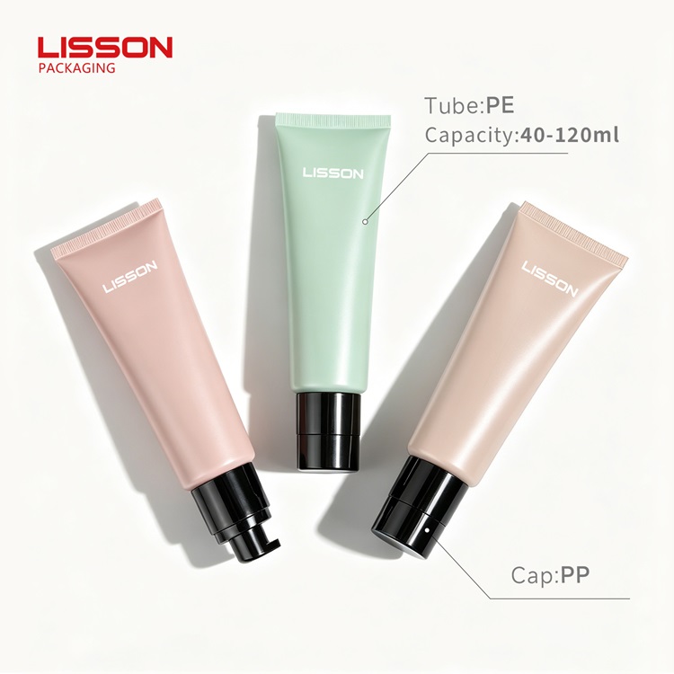 Cosmetic Airless Pump Squeeze Tube With Plating Cap