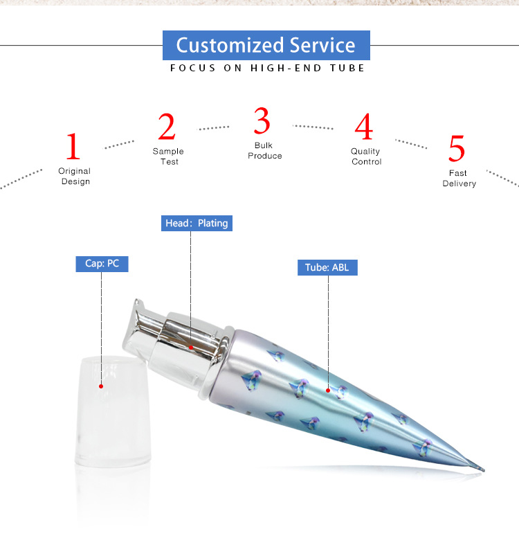 Cosmetic oval tube with pump