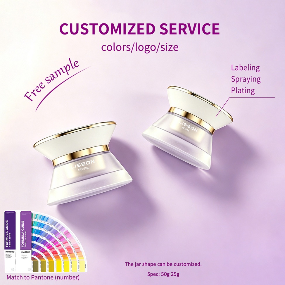 Custom Hourglass Shaped Glass Cream Jar