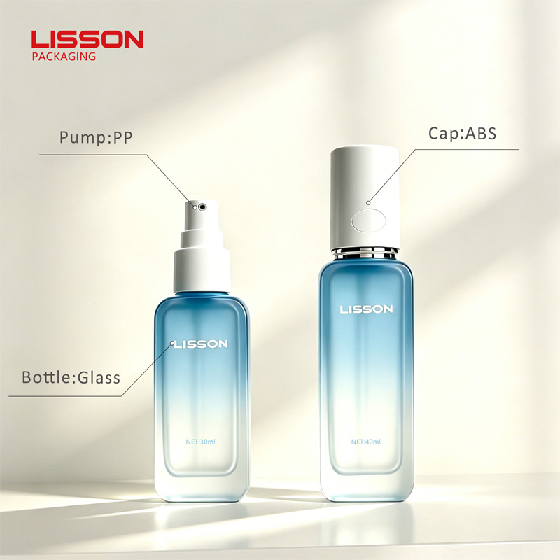 square glass cosmetic bottle
