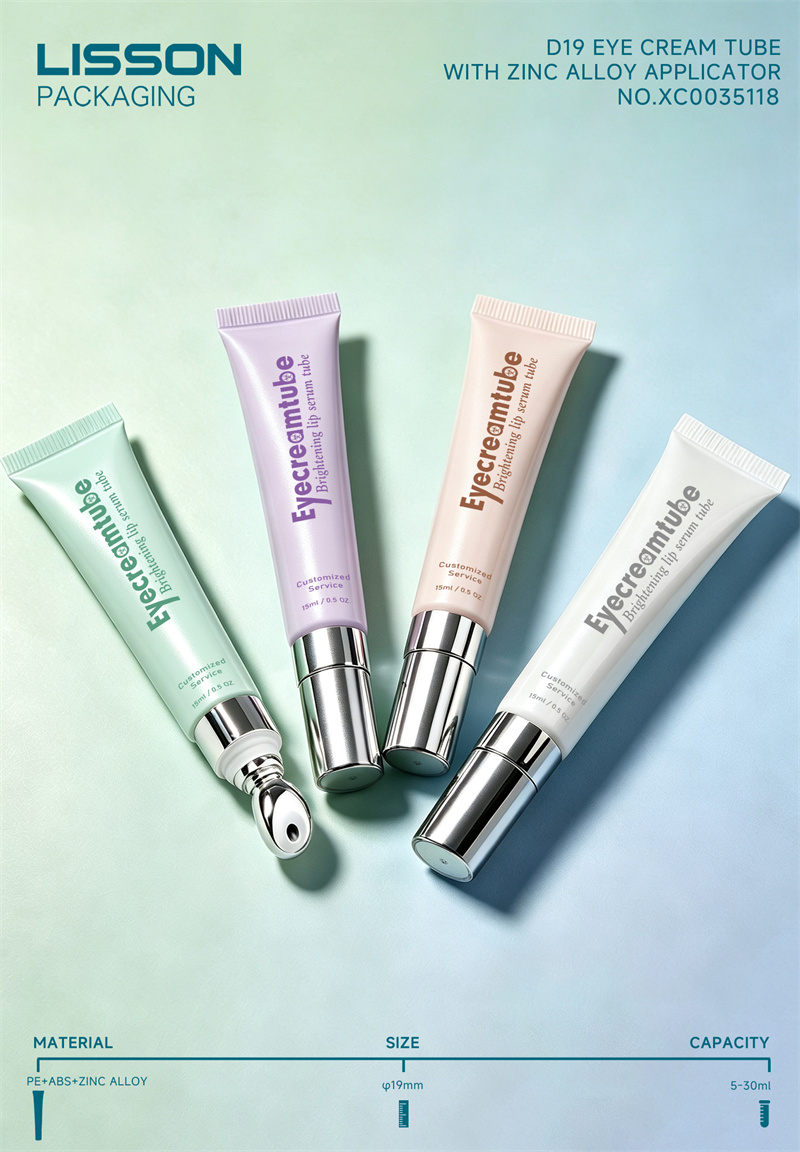 Skincare tube with zinc alloy head 