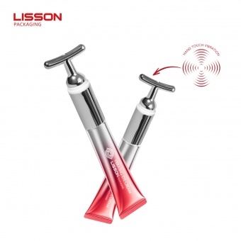 บรรจุภัณฑ์หลอดครีมบำรุงรอบดวงตาแบบนวดสั่นรูปตัว T พิมพ์โลโก้