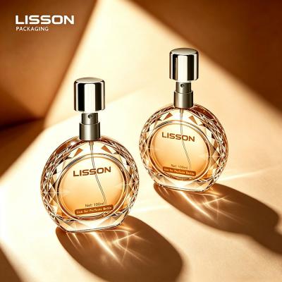 Diamond-Cut Round Perfume Bottle
