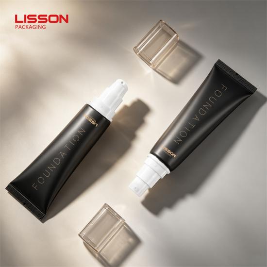 หลอดสุญญากาศสำหรับรองพื้น ABL สีดำด้านพร้อมฝาสี่เหลี่ยม