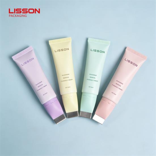 หลอดเครื่องสำอางทรงรีวัสดุ PE พร้อมหัวปาดโลหะผสมสังกะสี