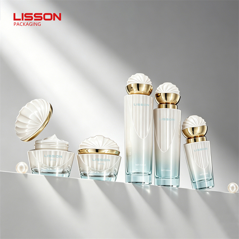 luxury glass skincare bottle and jar